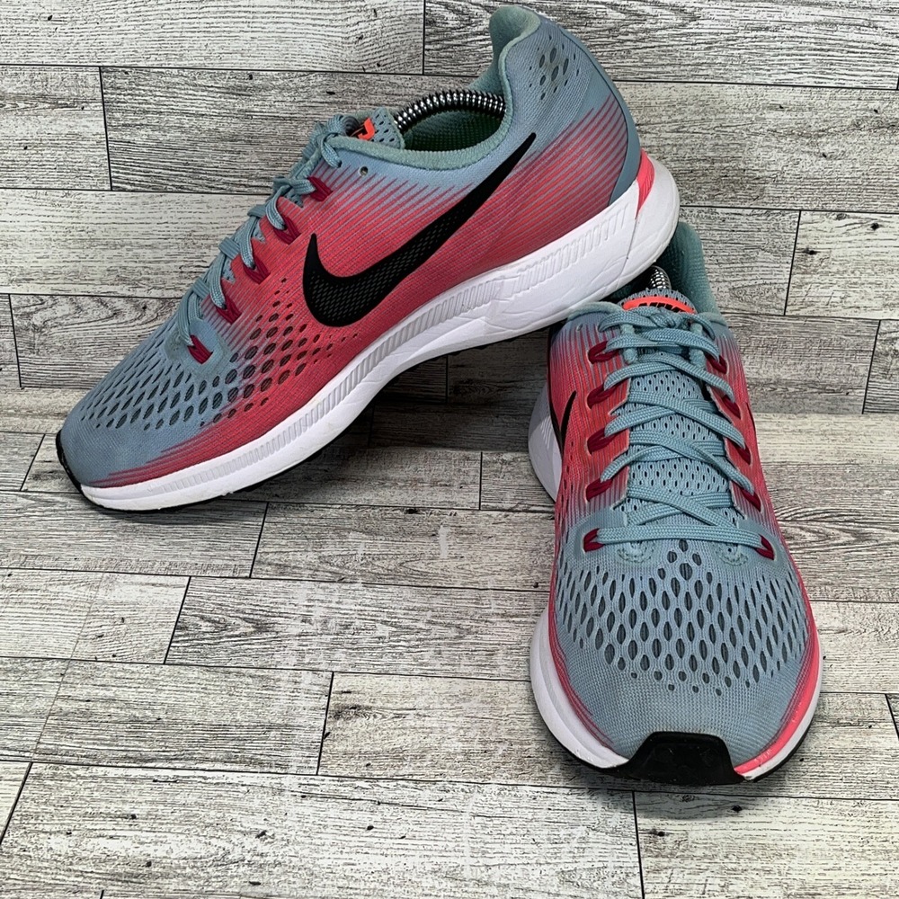 Nike Air Zoom Pegasus 34 880560-406 Blue Pink Running Shoes Women Size 9.5